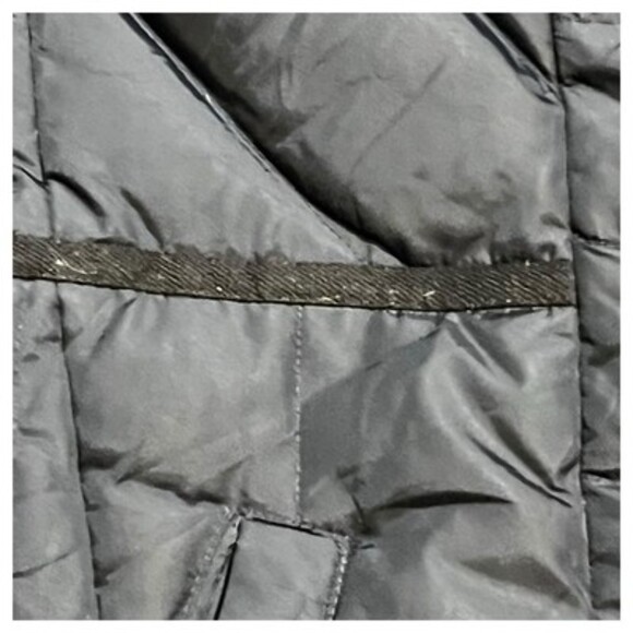 Madewell Womens XS Quilted Down Puffer Coat-Dark Navy & Black Asymmetrical Zip - Picture 11 of 15